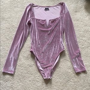 Velvet pink bodysuit